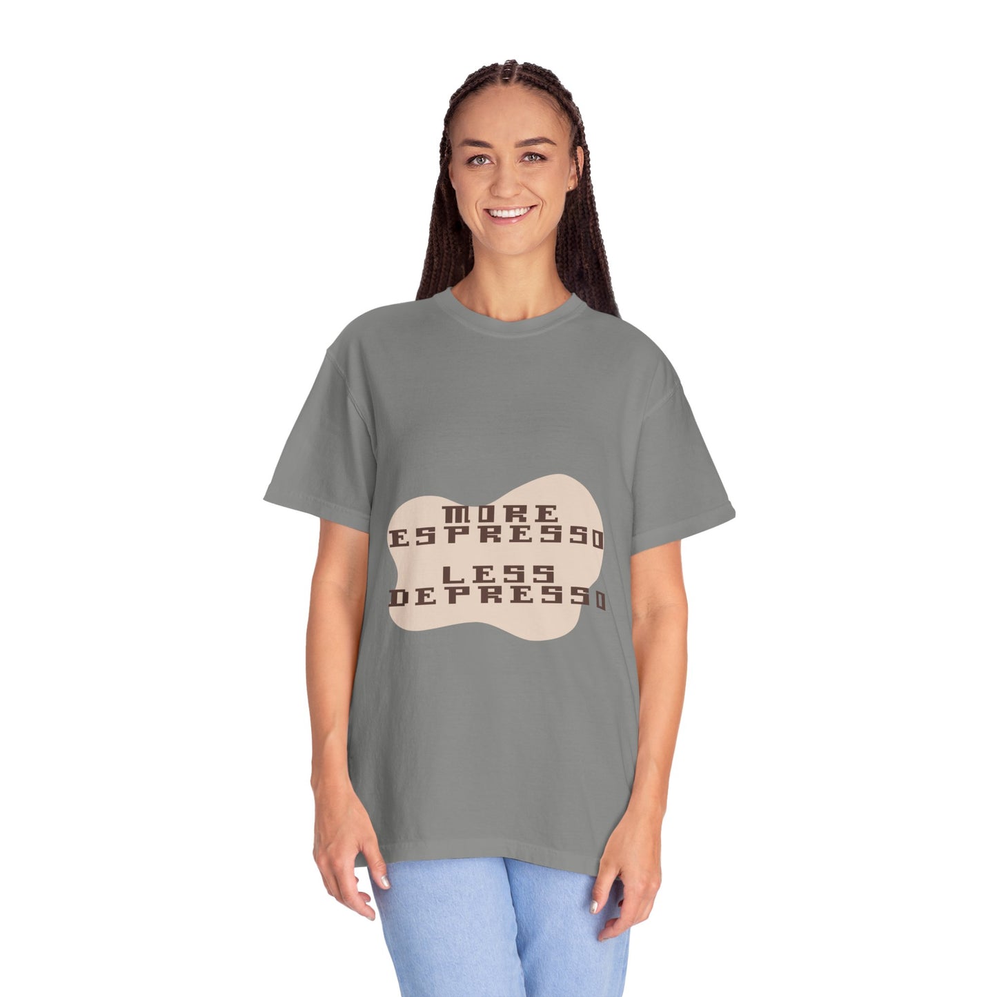 Coffee Tee — "More Espresso, Less Depresso" Graphic T-Shirt