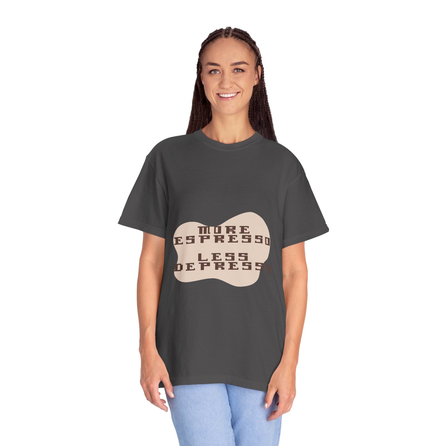 Coffee Tee — "More Espresso, Less Depresso" Graphic T-Shirt