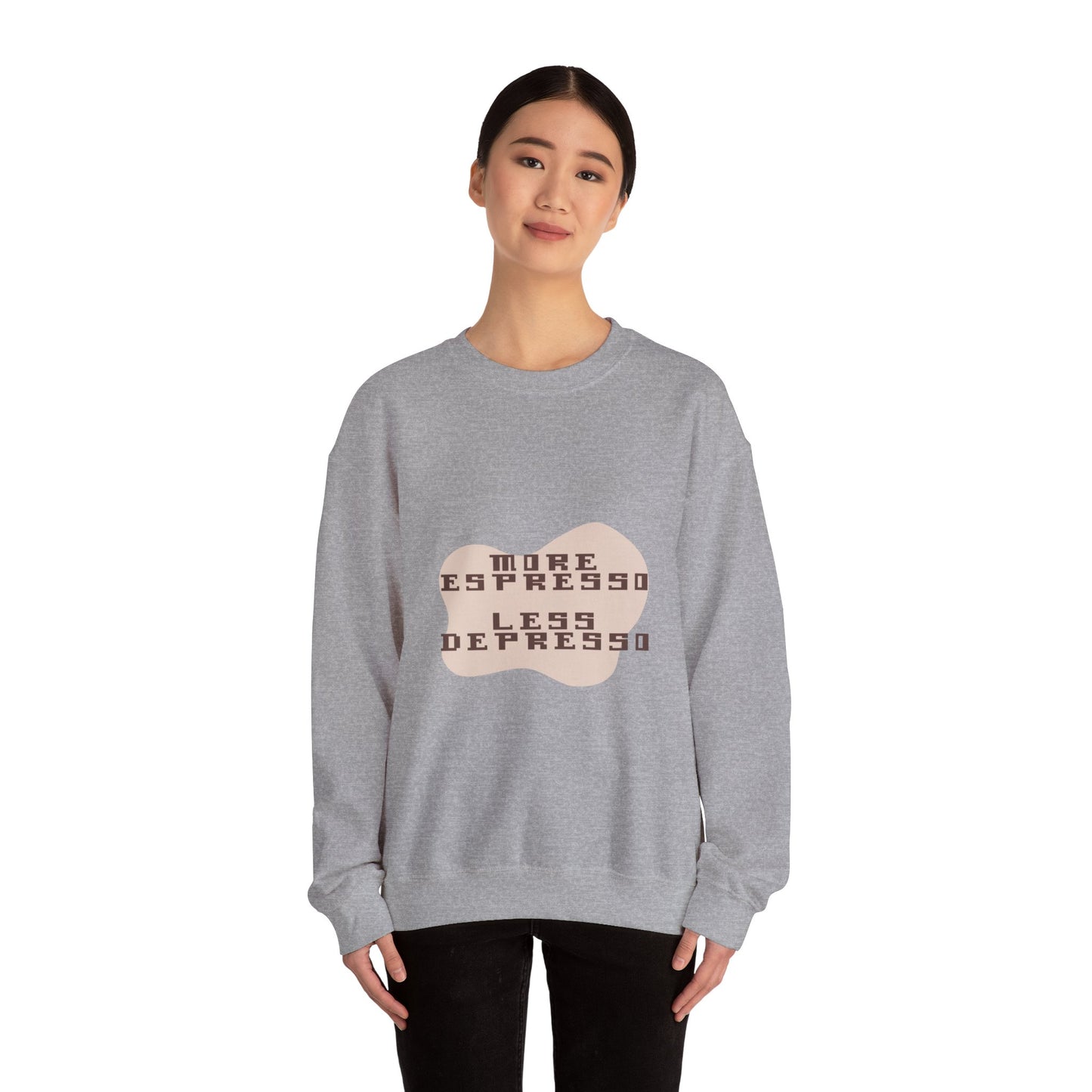 More Espresso Less Depresso sweatshirt | Coffee Saying Crewneck