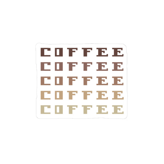 Coffee Gradient Sticker — Retro Block Text Kiss-Cut Decal for Laptops & Tumblers