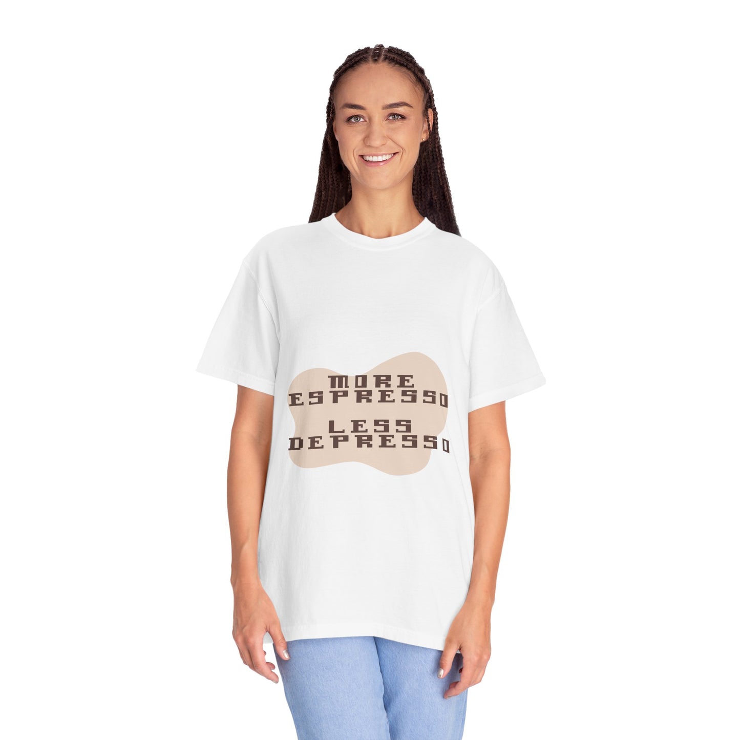 Coffee Tee — "More Espresso, Less Depresso" Graphic T-Shirt