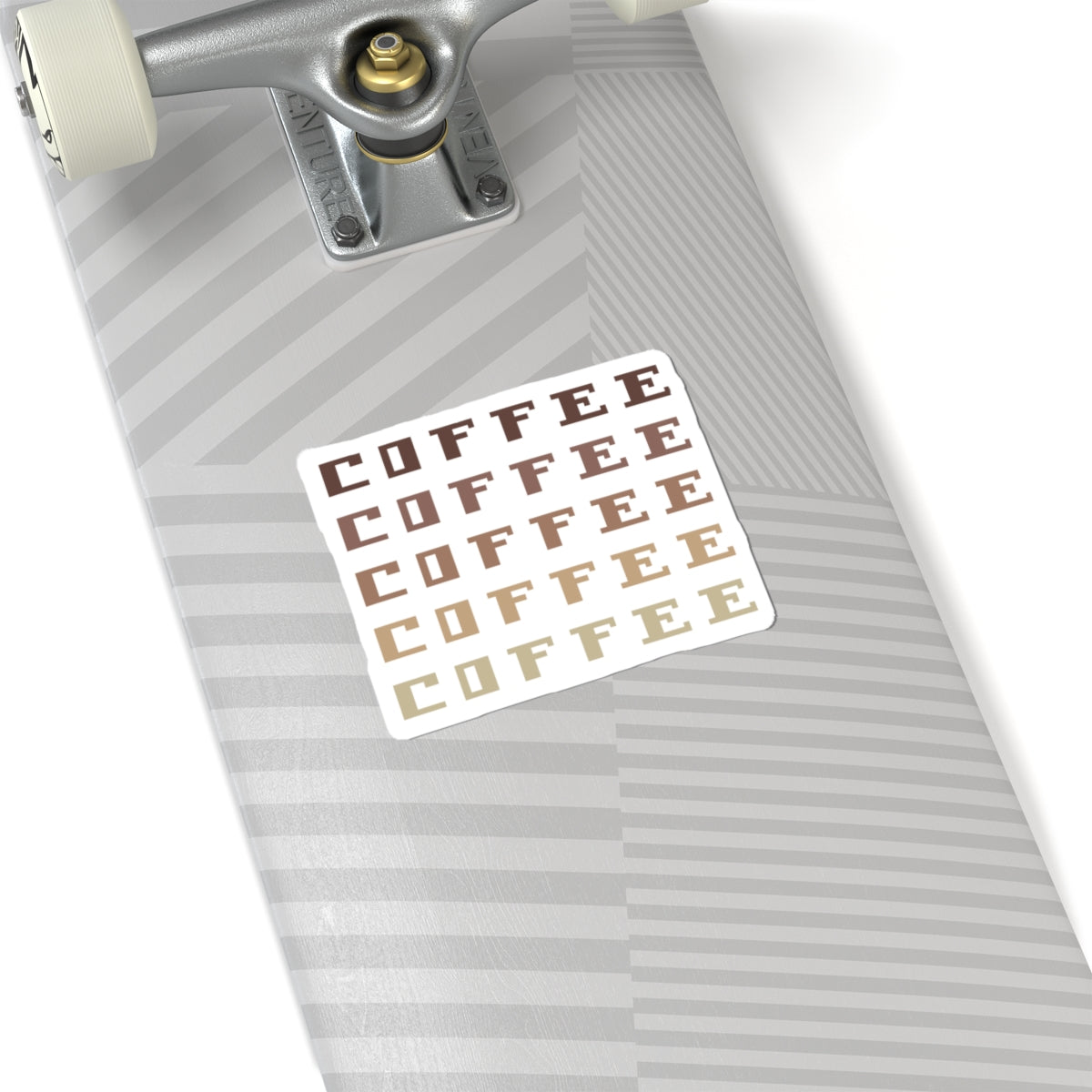 Coffee Gradient Sticker — Retro Block Text Kiss-Cut Decal for Laptops & Tumblers