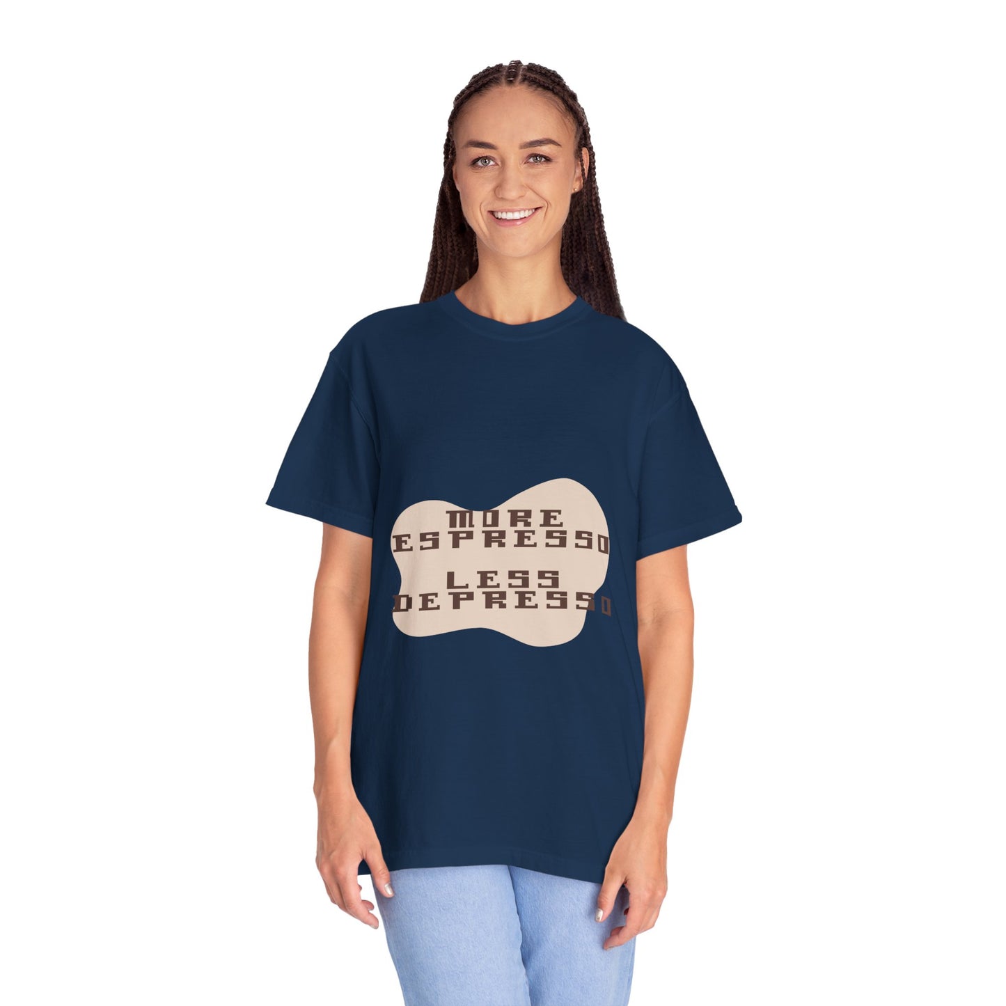 Coffee Tee — "More Espresso, Less Depresso" Graphic T-Shirt