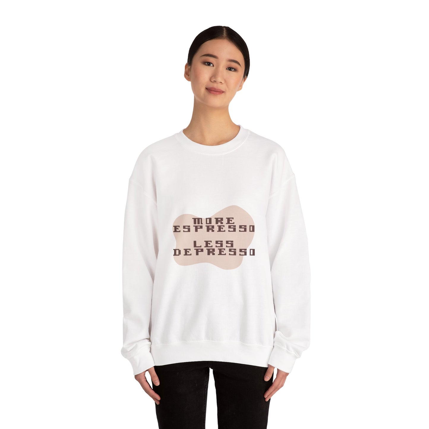 More Espresso Less Depresso sweatshirt | Coffee Saying Crewneck