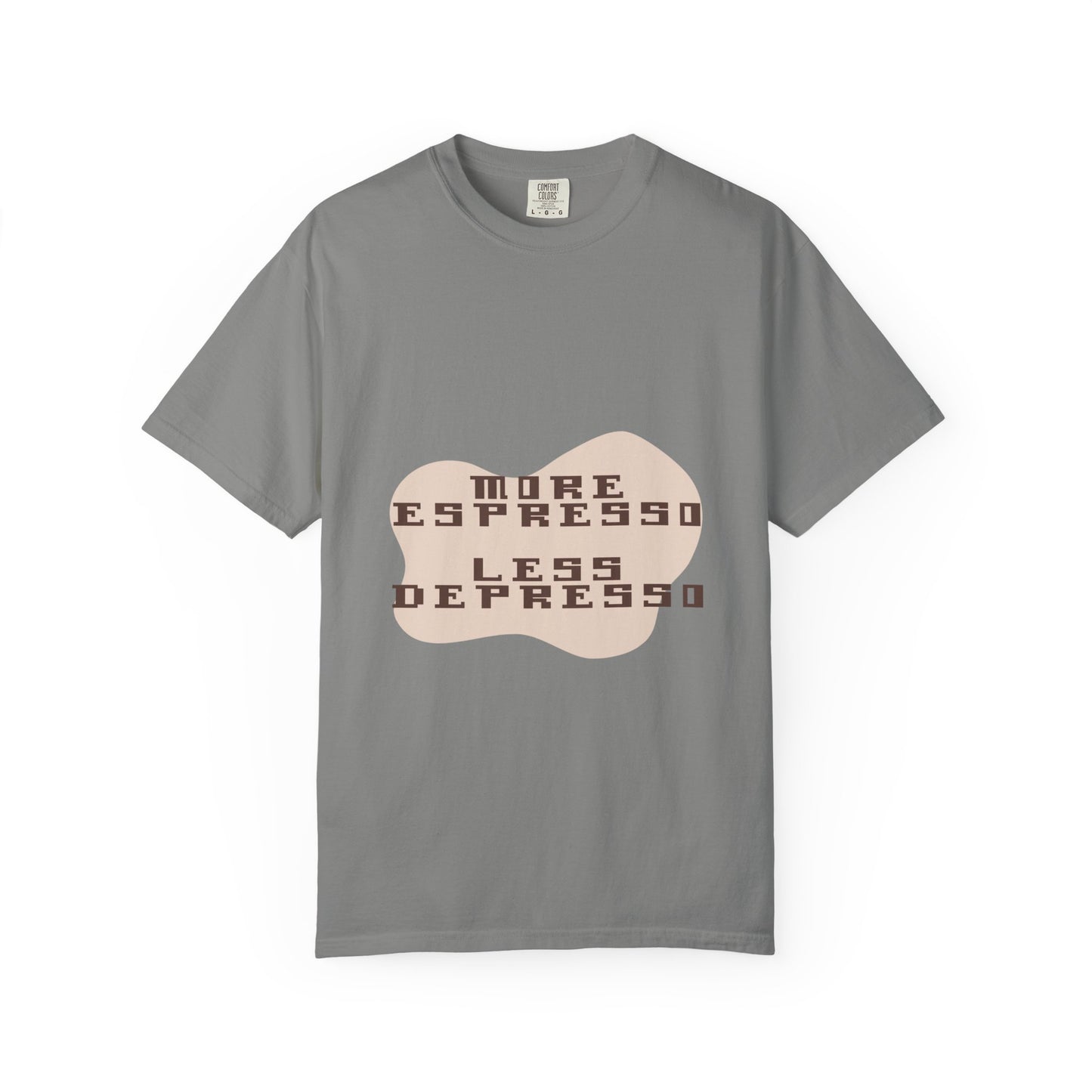 Coffee Tee — "More Espresso, Less Depresso" Graphic T-Shirt